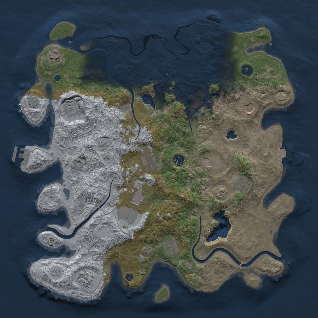 Rust Map: Procedural Map, Size: 4200, Seed: 1298007625, 17 Monuments
