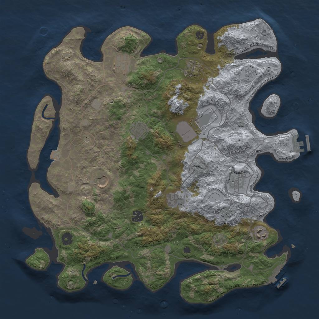 Rust Map: Procedural Map, Size: 4000, Seed: 1147698555, 18 Monuments
