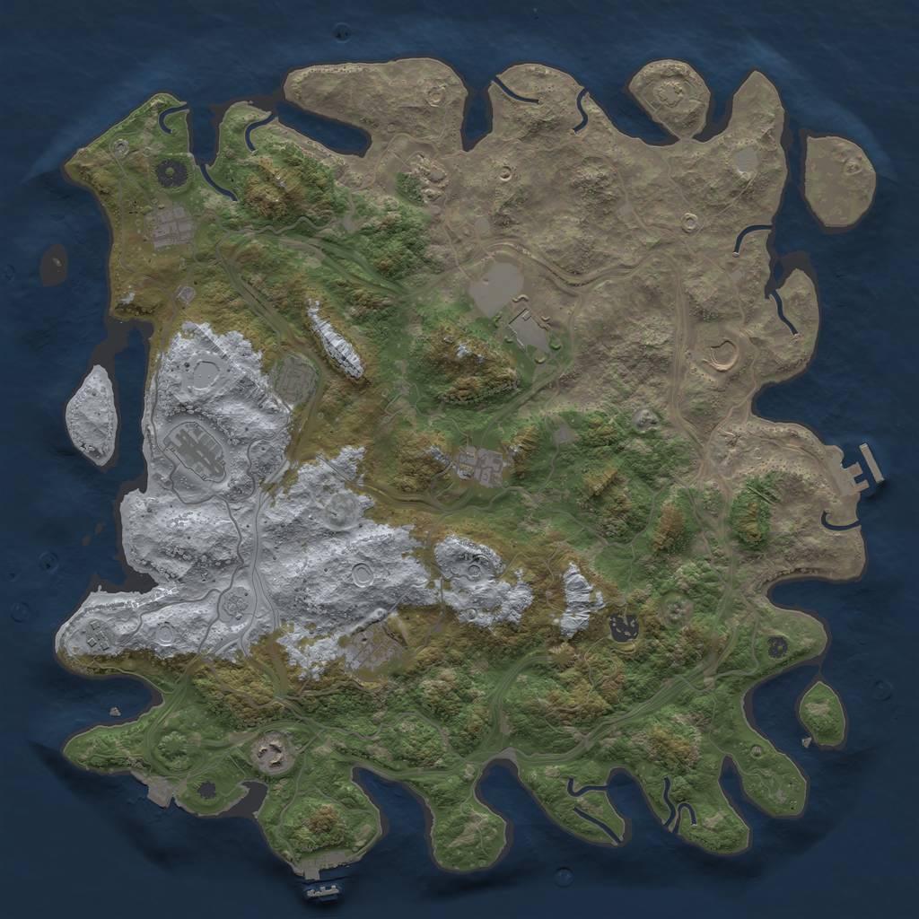 Rust Map: Procedural Map, Size: 4500, Seed: 564578, 19 Monuments