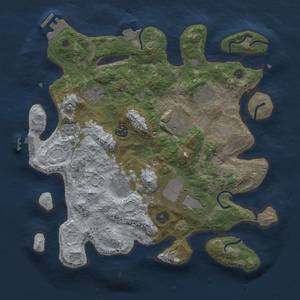 Thumbnail Rust Map: Procedural Map, Size: 3500, Seed: 1954440773, 15 Monuments