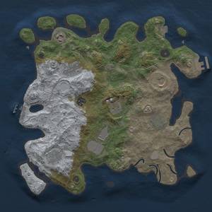 Thumbnail Rust Map: Procedural Map, Size: 3500, Seed: 669642724, 16 Monuments