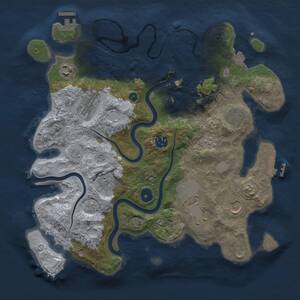 Thumbnail Rust Map: Procedural Map, Size: 3500, Seed: 669642724, 14 Monuments