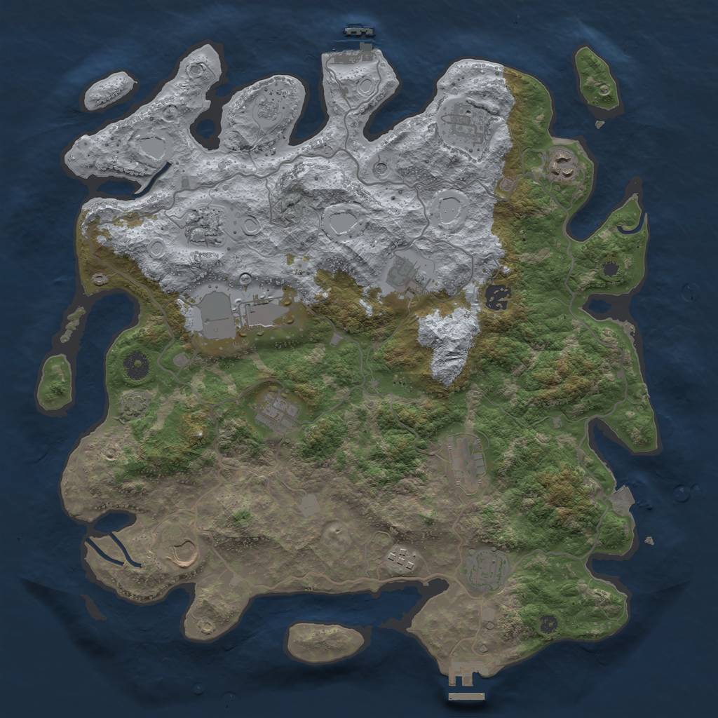 Rust Map: Procedural Map, Size: 4000, Seed: 754892002, 19 Monuments