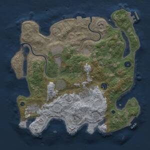 Thumbnail Rust Map: Procedural Map, Size: 3500, Seed: 700283314, 13 Monuments