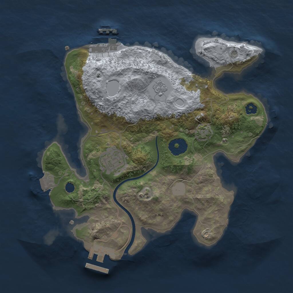 Rust Map: Procedural Map, Size: 2500, Seed: 2120546947, 6 Monuments