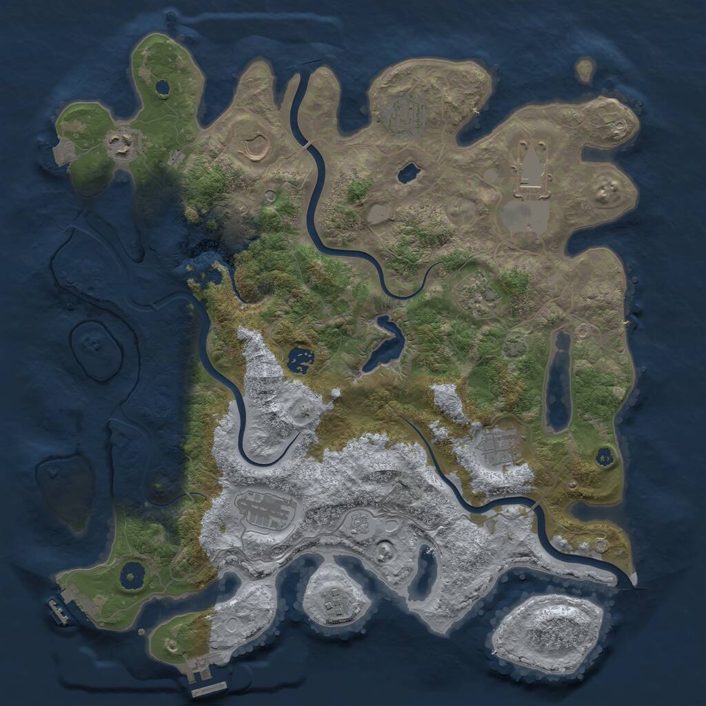 Rust Map: Procedural Map, Size: 4000, Seed: 79281176, 15 Monuments
