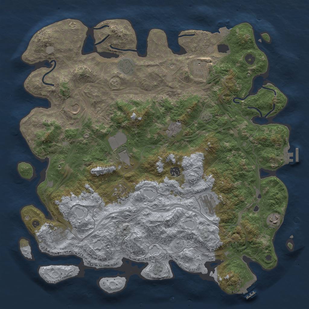 Rust Map: Procedural Map, Size: 4500, Seed: 1655067340, 19 Monuments