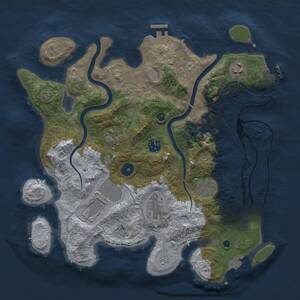 Thumbnail Rust Map: Procedural Map, Size: 3500, Seed: 56294598, 14 Monuments