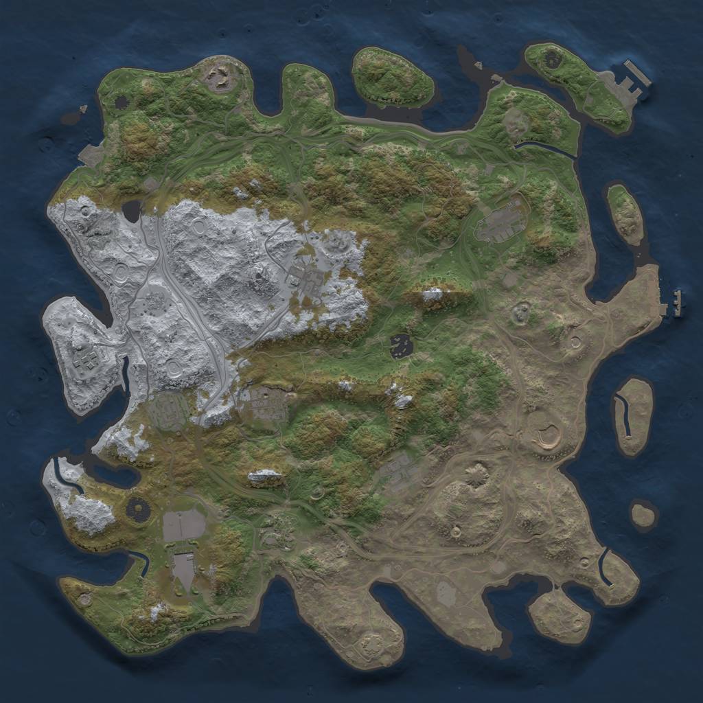 Rust Map: Procedural Map, Size: 4250, Seed: 1675314849, 19 Monuments