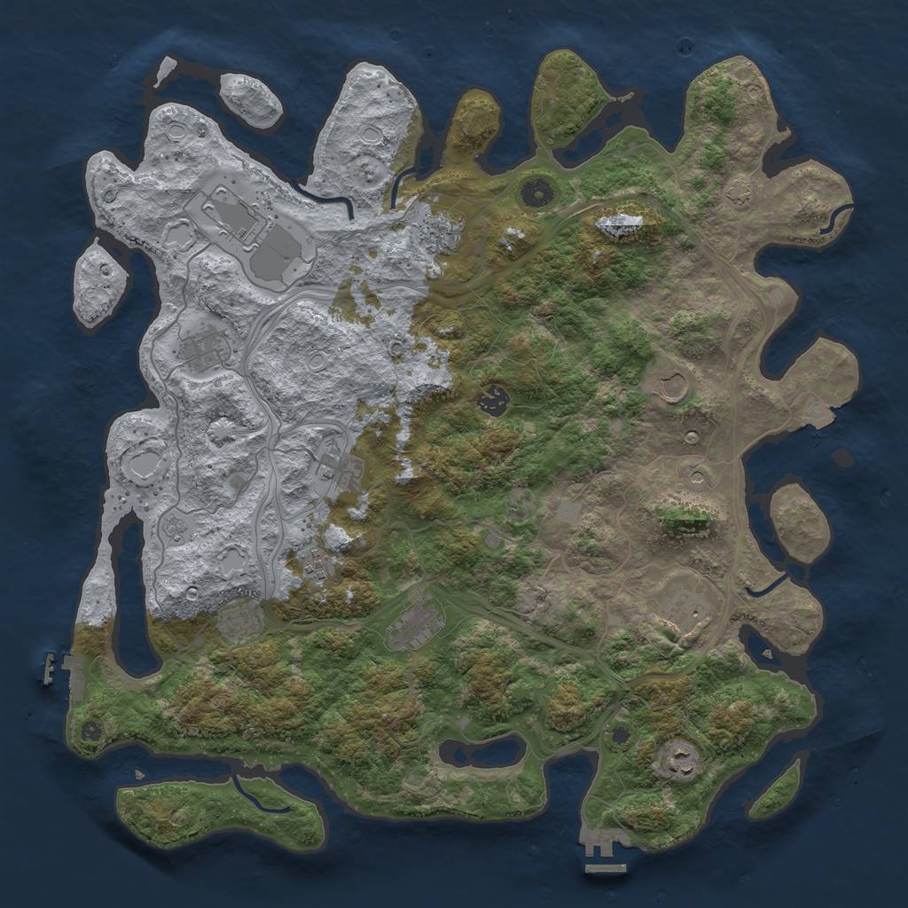 Rust Map: Procedural Map, Size: 4500, Seed: 617848080, 19 Monuments