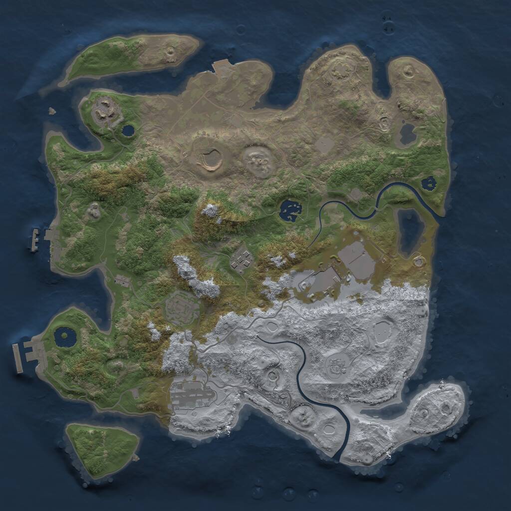 Rust Map: Procedural Map, Size: 3500, Seed: 26946696, 13 Monuments