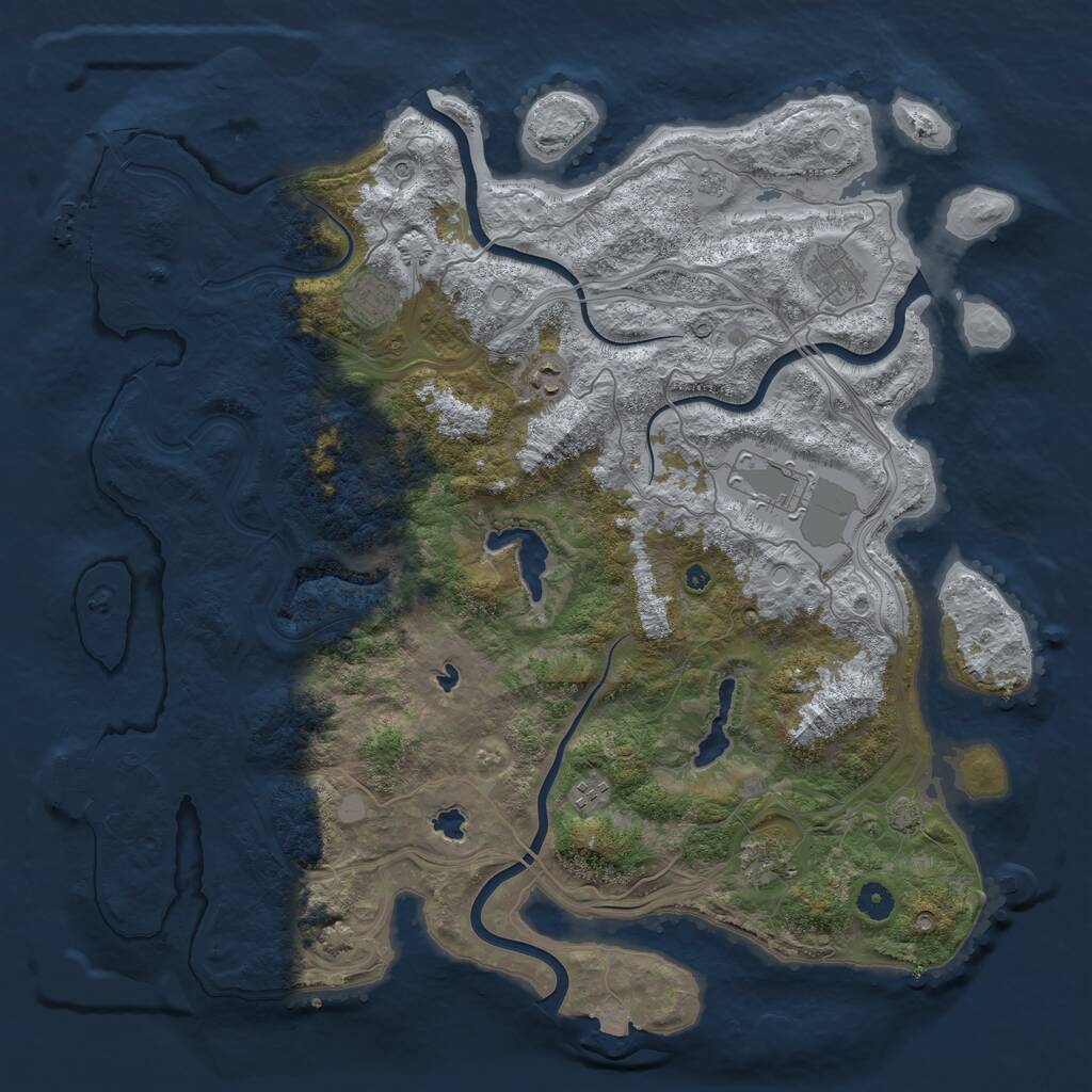 Rust Map: Procedural Map, Size: 4500, Seed: 907400052, 12 Monuments