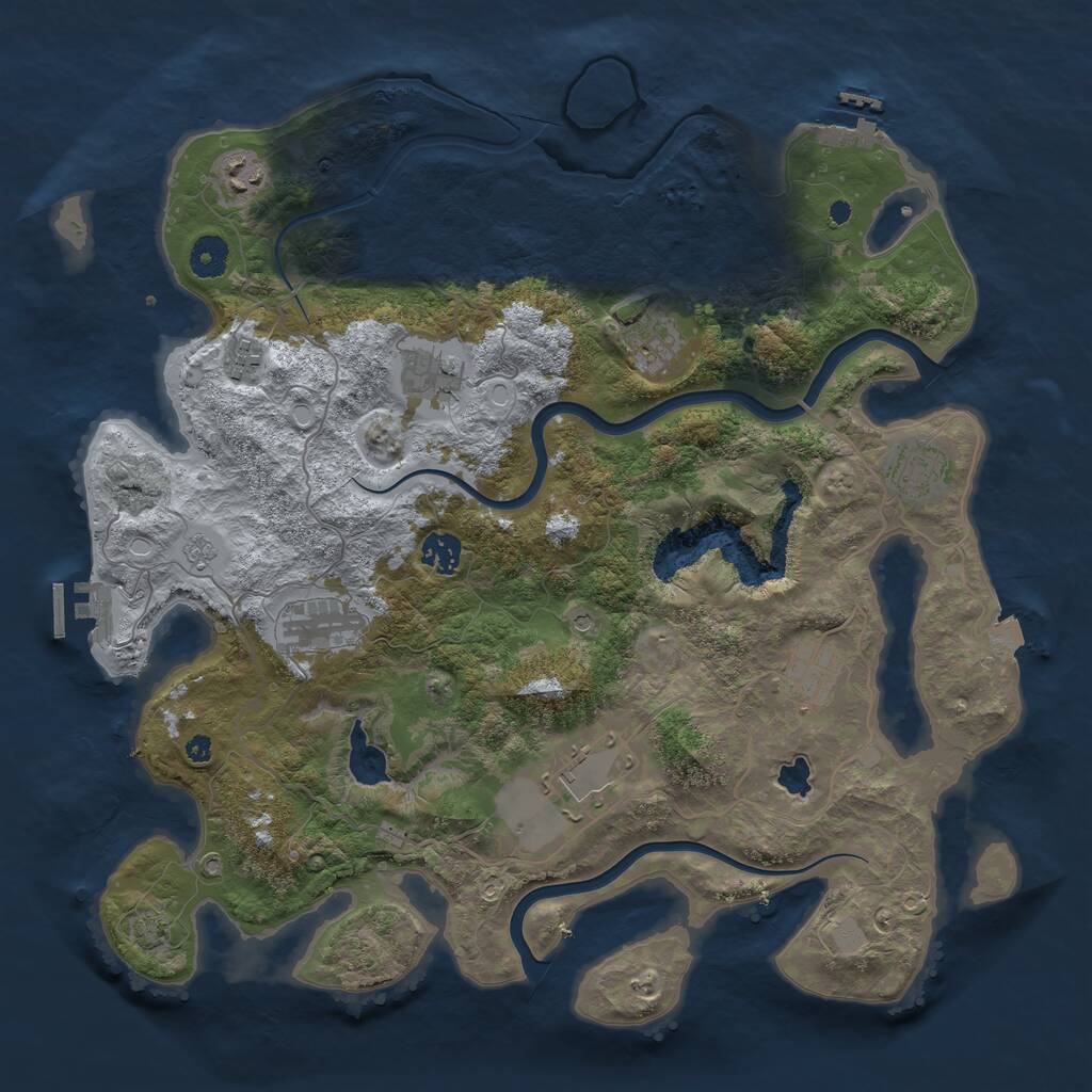 Rust Map: Procedural Map, Size: 4000, Seed: 20240802, 15 Monuments