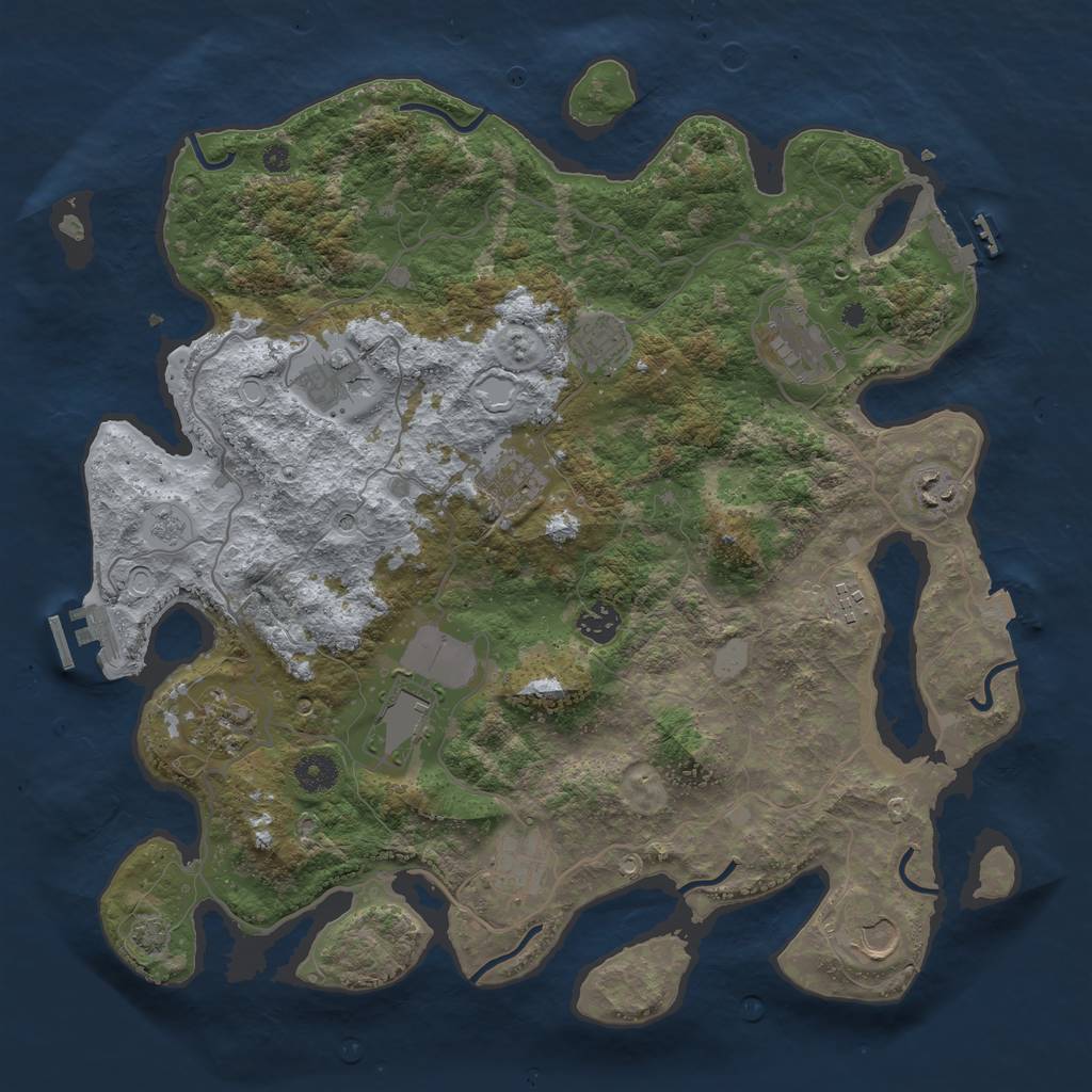 Rust Map: Procedural Map, Size: 4000, Seed: 20240802, 19 Monuments