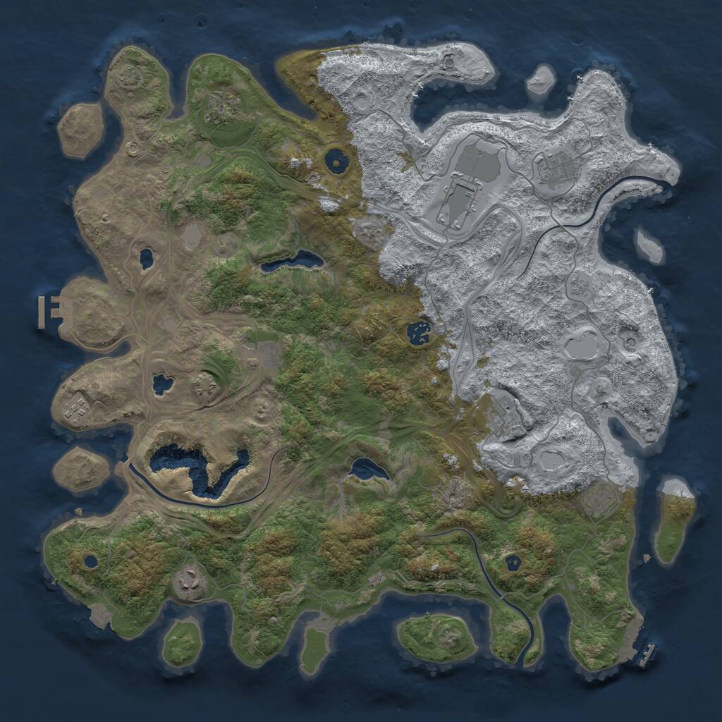 Rust Map: Procedural Map, Size: 4500, Seed: 1071436785, 15 Monuments