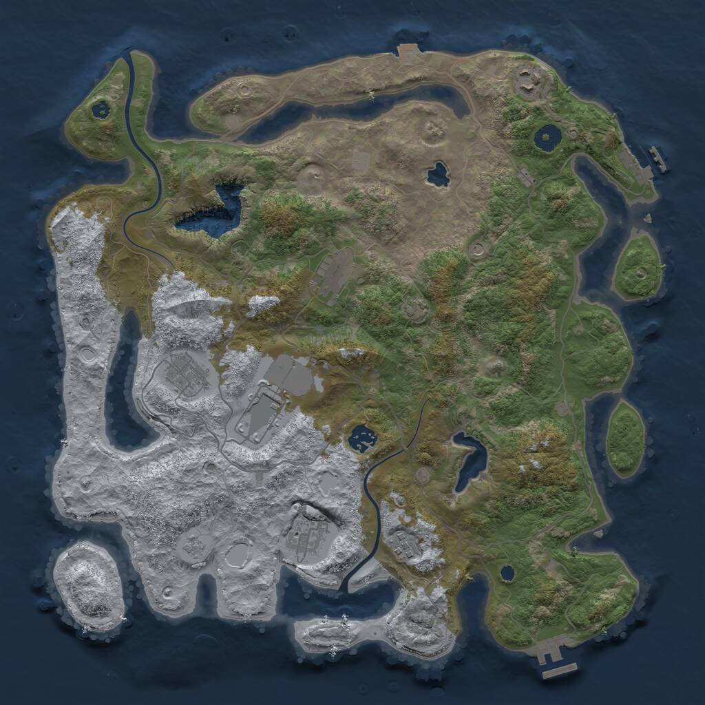 Rust Map: Procedural Map, Size: 4000, Seed: 88903, 13 Monuments