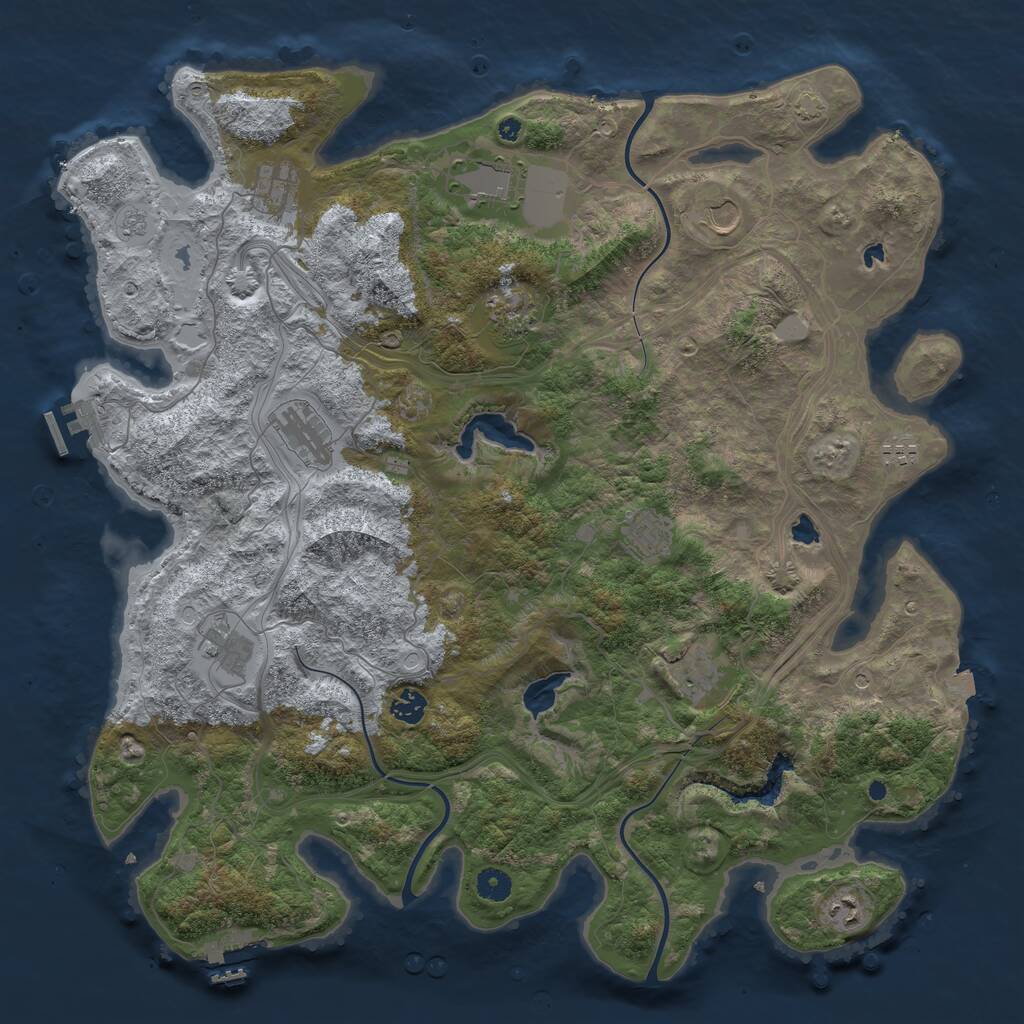 Rust Map: Procedural Map, Size: 4500, Seed: 477, 17 Monuments
