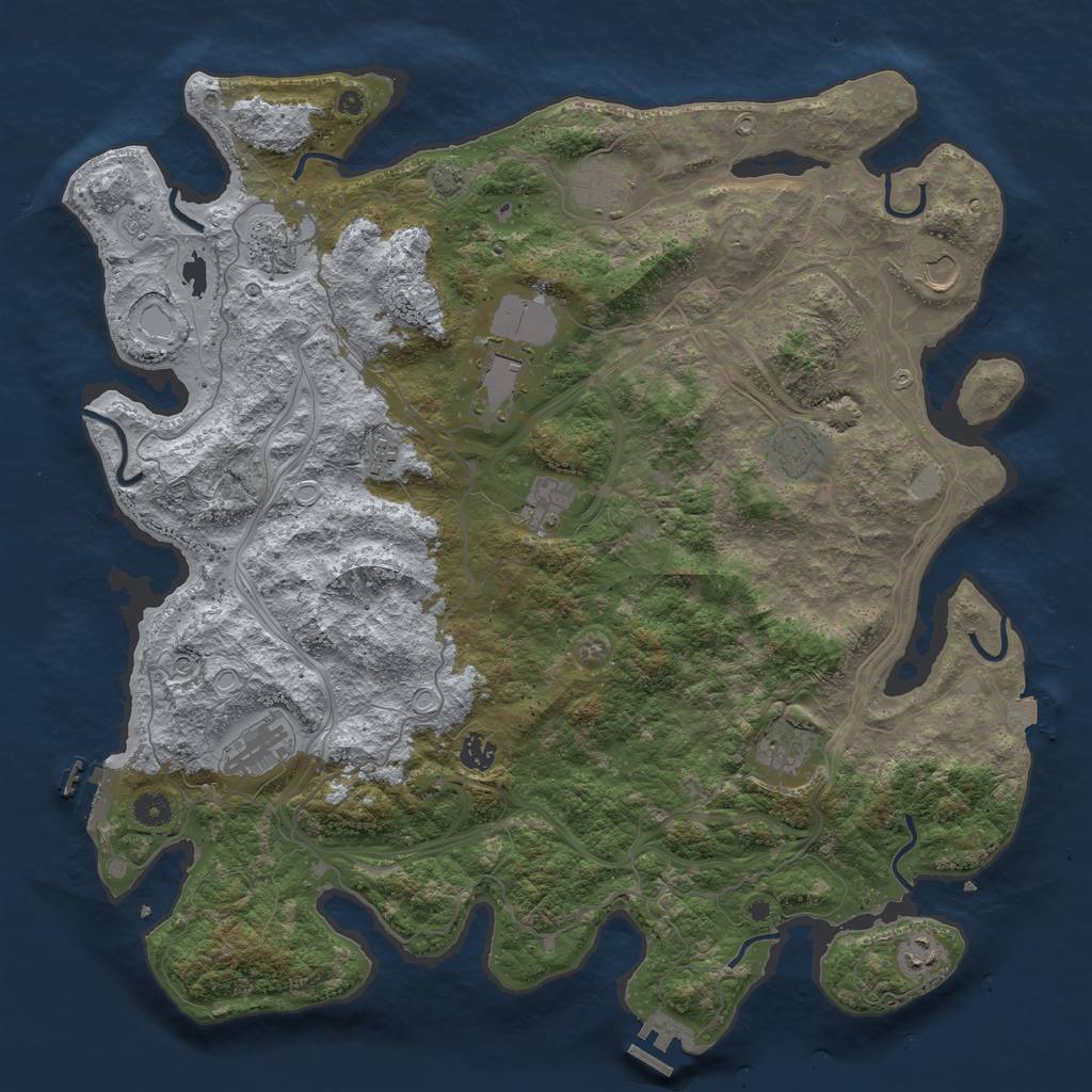 Rust Map: Procedural Map, Size: 4500, Seed: 477, 19 Monuments