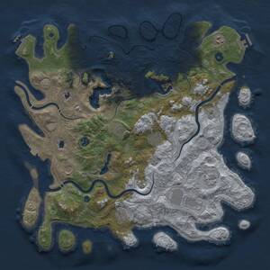 Thumbnail Rust Map: Procedural Map, Size: 4500, Seed: 1485392462, 15 Monuments