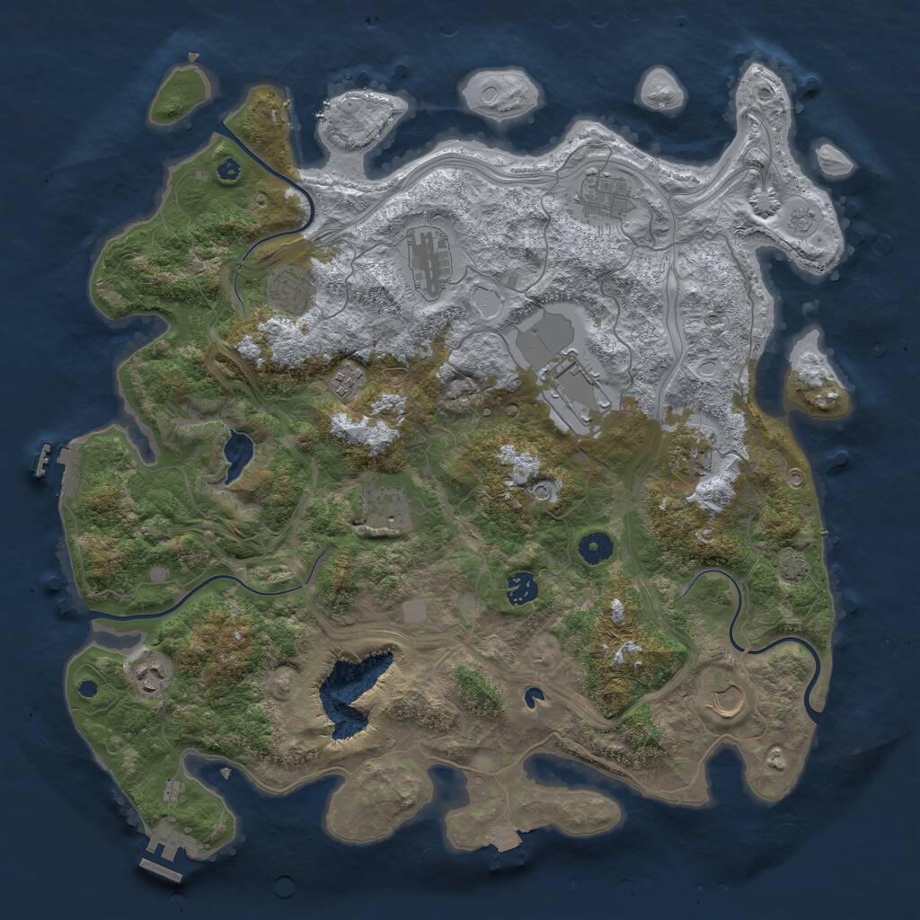 Rust Map: Procedural Map, Size: 4250, Seed: 968159051, 16 Monuments