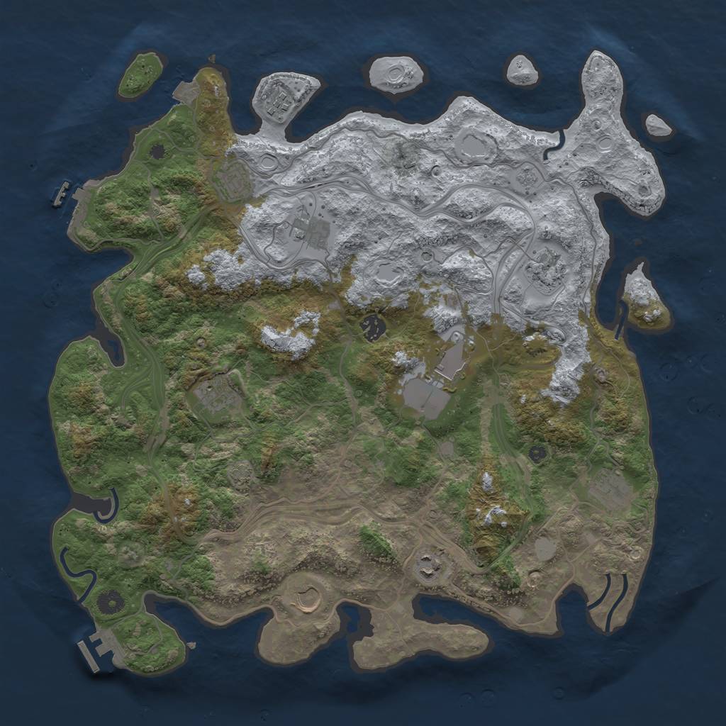 Rust Map: Procedural Map, Size: 4250, Seed: 968159051, 18 Monuments