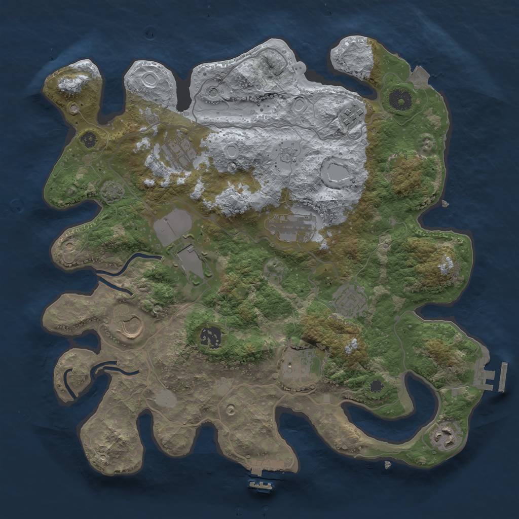 Rust Map: Procedural Map, Size: 3500, Seed: 71904726, 17 Monuments