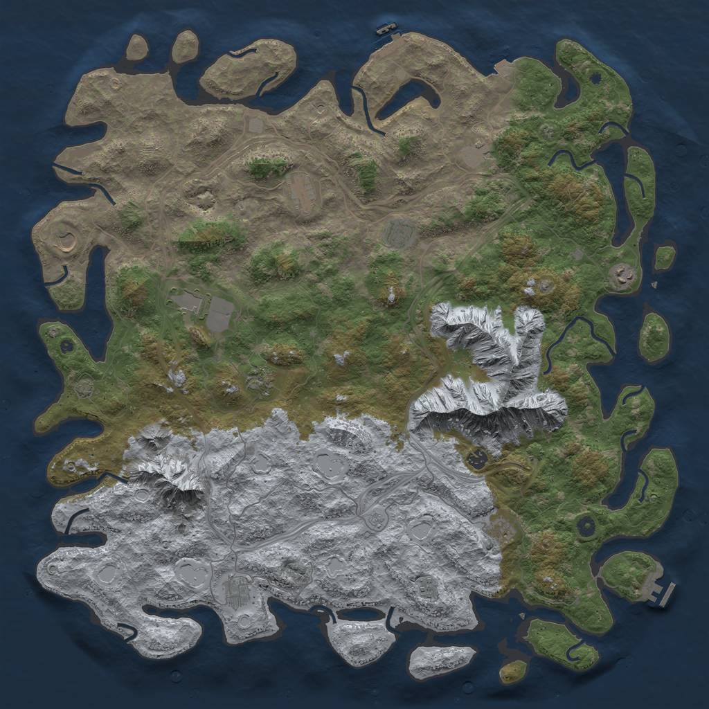 Rust Map: Procedural Map, Size: 5500, Seed: 182432123, 19 Monuments