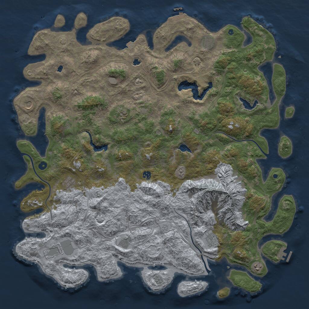 Rust Map: Procedural Map, Size: 5500, Seed: 182432123, 16 Monuments