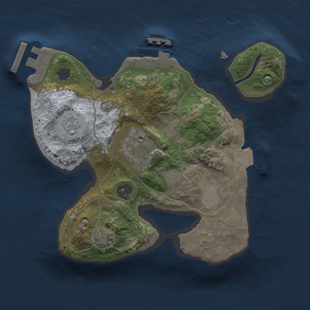 Rust Map: Procedural Map, Size: 2000, Seed: 1739086248, 8 Monuments