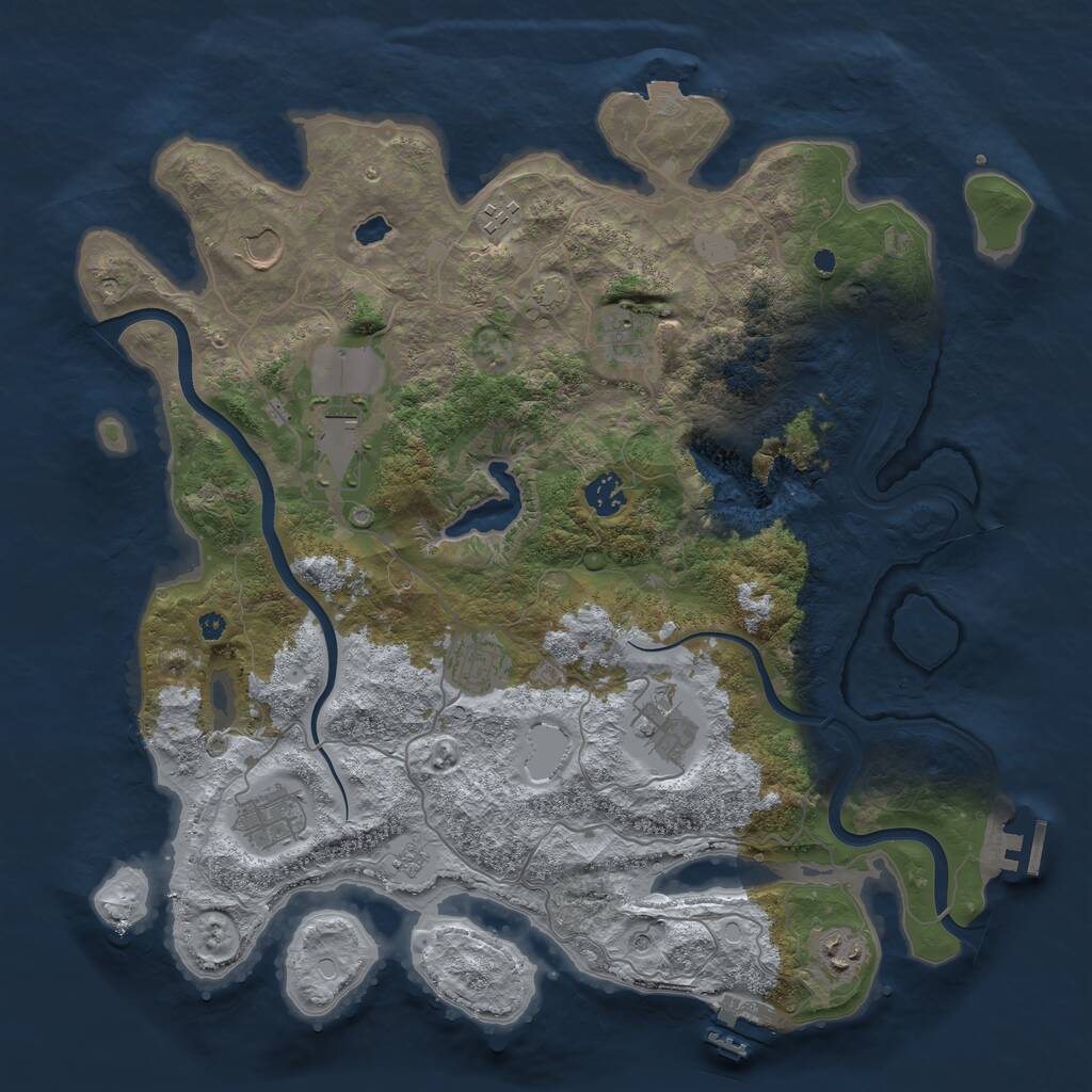 Rust Map: Procedural Map, Size: 4000, Seed: 91837462, 15 Monuments