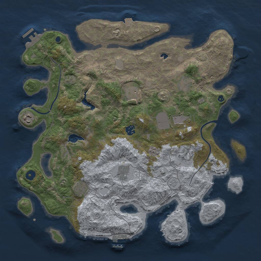 Rust Map: Procedural Map, Size: 4000, Seed: 16830, 15 Monuments