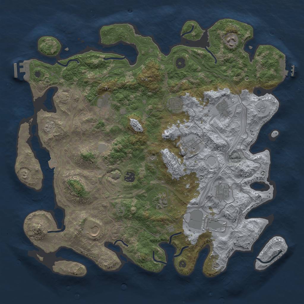 Rust Map: Procedural Map, Size: 4250, Seed: 1521360333, 19 Monuments