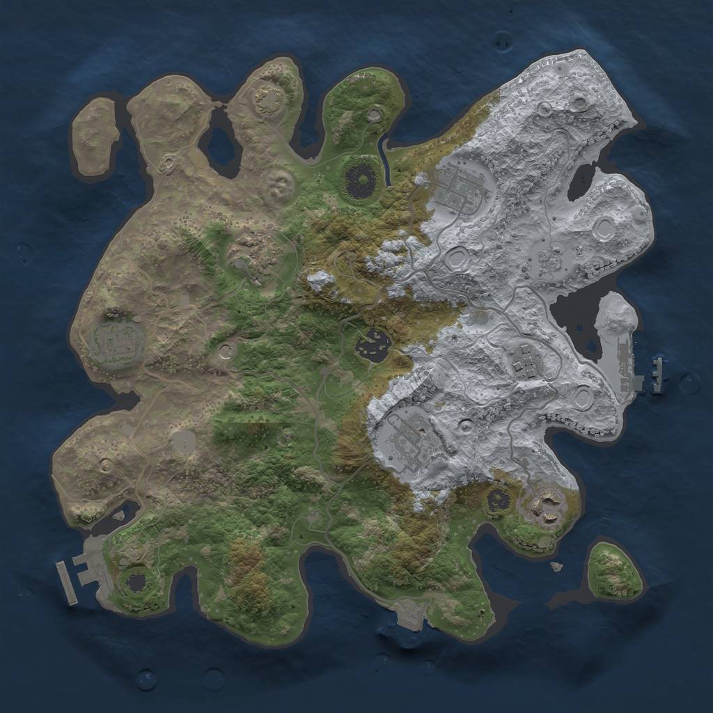 Rust Map: Procedural Map, Size: 3200, Seed: 1471078313, 15 Monuments