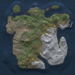 Thumbnail Rust Map: Procedural Map, Size: 3000, Seed: 2536777, 13 Monuments