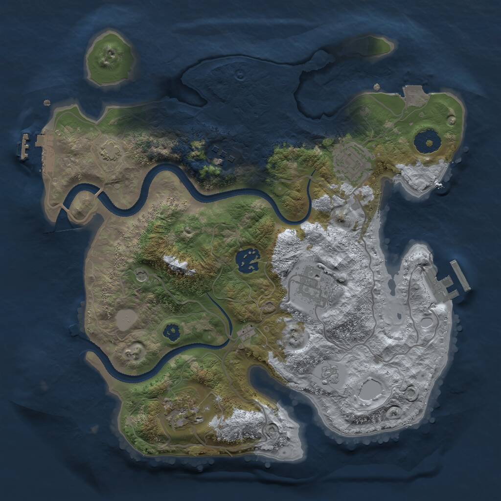 Rust Map: Procedural Map, Size: 3000, Seed: 2536777, 11 Monuments