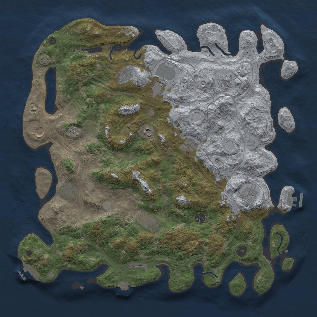 Rust Map: Procedural Map, Size: 4500, Seed: 339668641, 19 Monuments