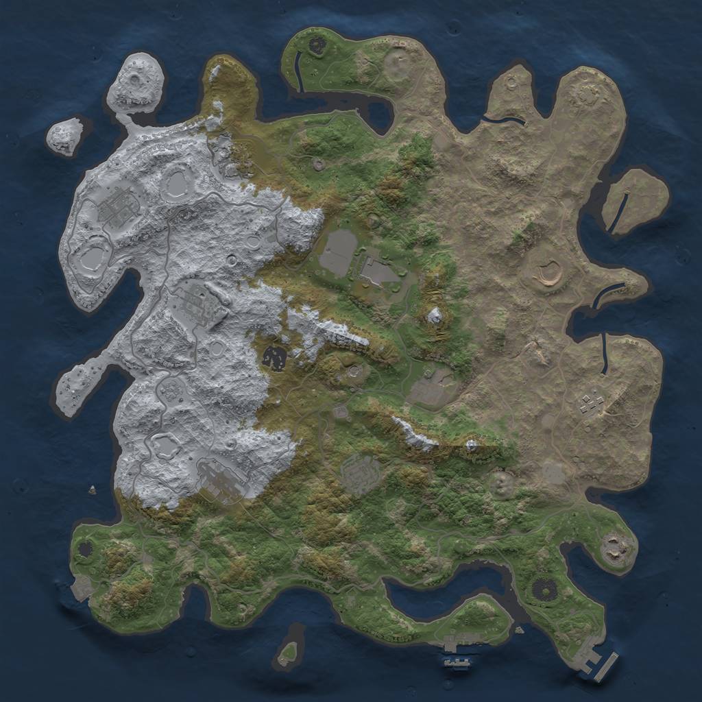 Rust Map: Procedural Map, Size: 4200, Seed: 1732984803, 19 Monuments