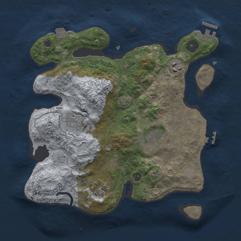 Rust Map: Procedural Map, Size: 3000, Seed: 864046129, 12 Monuments