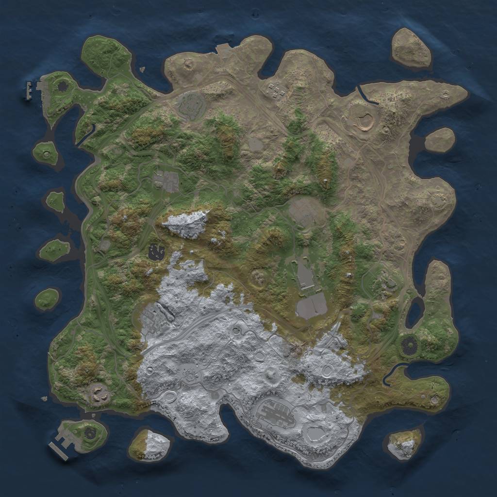 Rust Map: Procedural Map, Size: 4250, Seed: 6784667, 19 Monuments