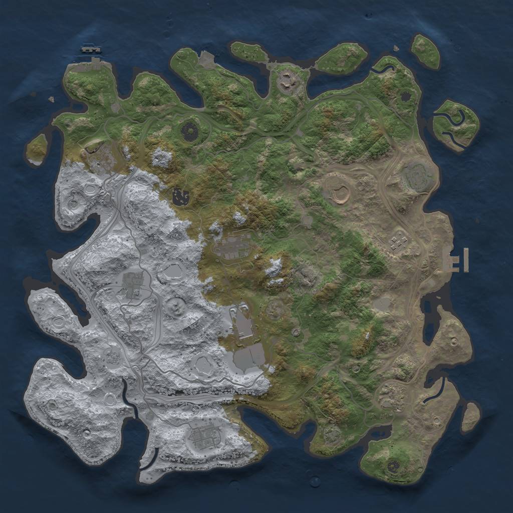 Rust Map: Procedural Map, Size: 4250, Seed: 1296811188, 19 Monuments