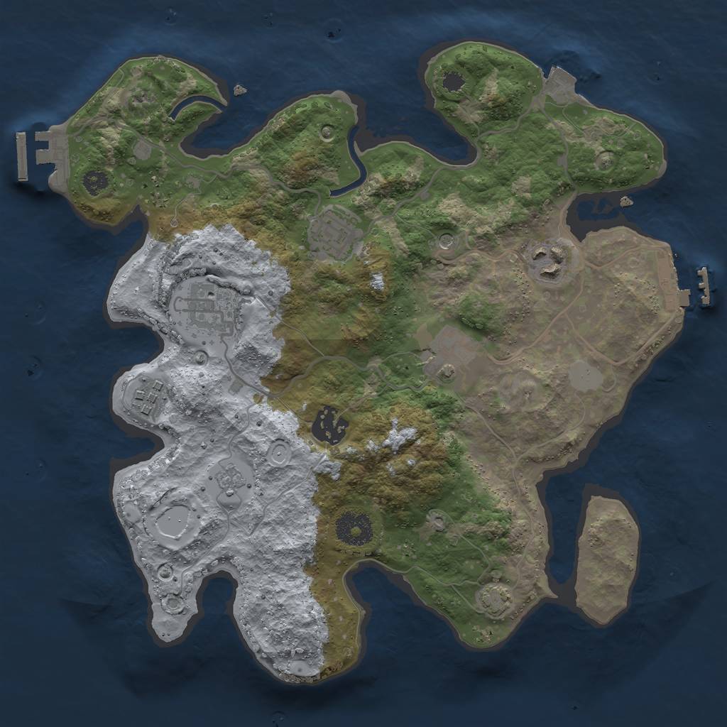 Rust Map: Procedural Map, Size: 3000, Seed: 221011532, 14 Monuments