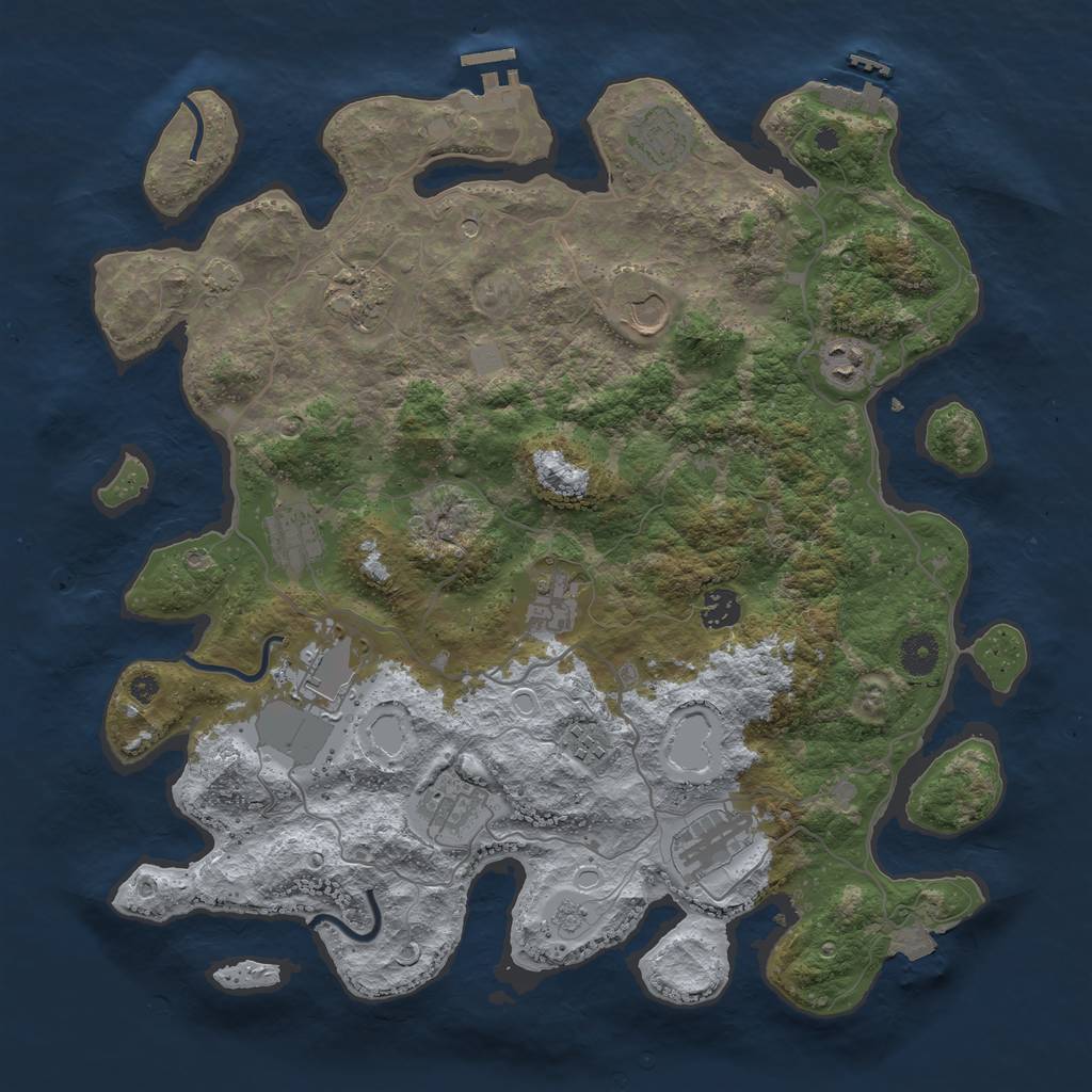 Rust Map: Procedural Map, Size: 4000, Seed: 825617782, 19 Monuments