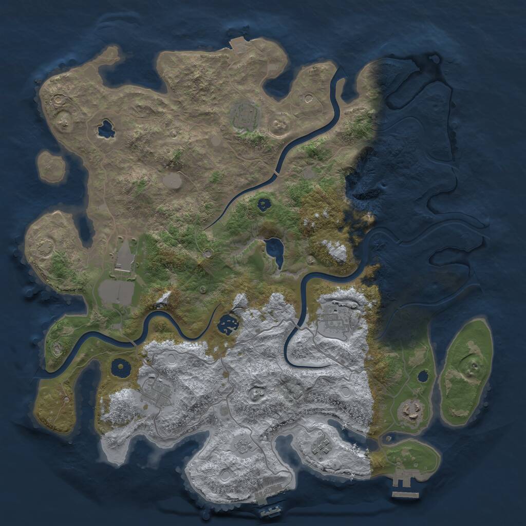 Rust Map: Procedural Map, Size: 4000, Seed: 2098940891, 13 Monuments