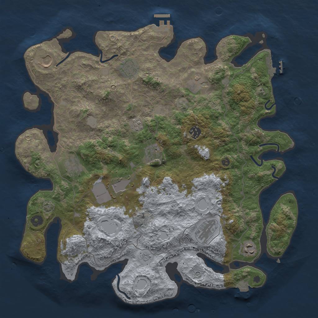 Rust Map: Procedural Map, Size: 4000, Seed: 2098940891, 18 Monuments