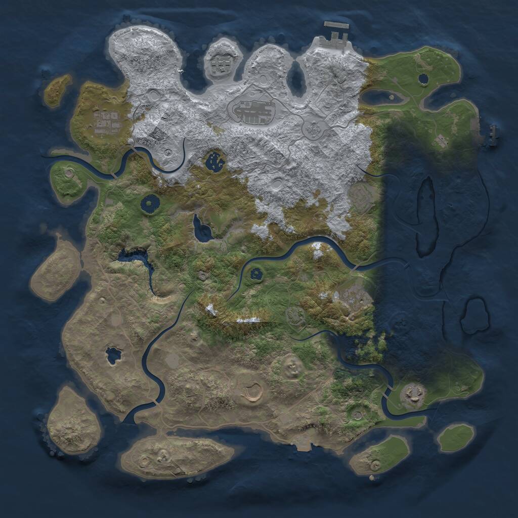 Rust Map: Procedural Map, Size: 4200, Seed: 133608, 14 Monuments