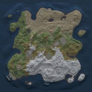 Thumbnail Rust Map: Procedural Map, Size: 3500, Seed: 37184049, 15 Monuments