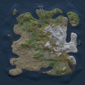 Thumbnail Rust Map: Procedural Map, Size: 3500, Seed: 181420136, 17 Monuments