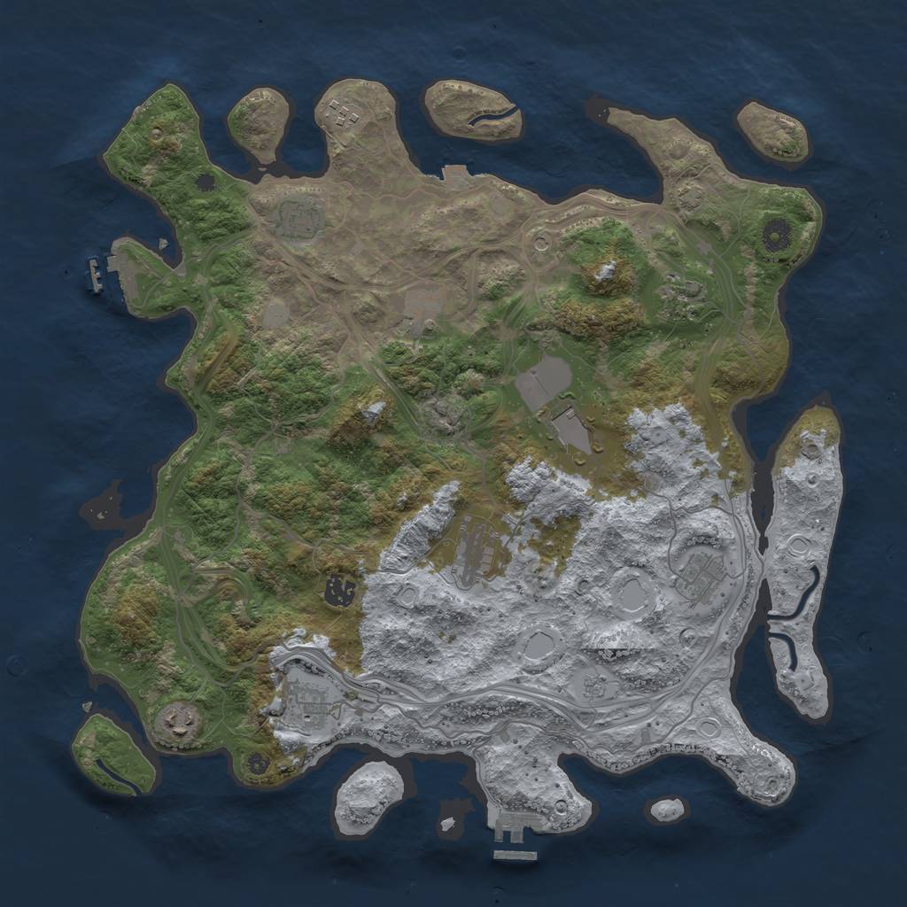 Rust Map: Procedural Map, Size: 4250, Seed: 1165973365, 18 Monuments