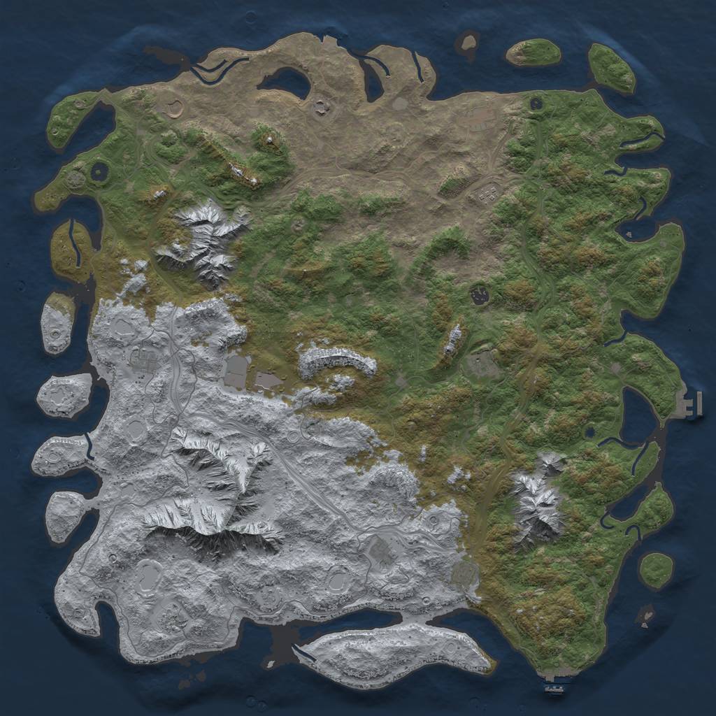 Rust Map: Procedural Map, Size: 6000, Seed: 1434436266, 19 Monuments