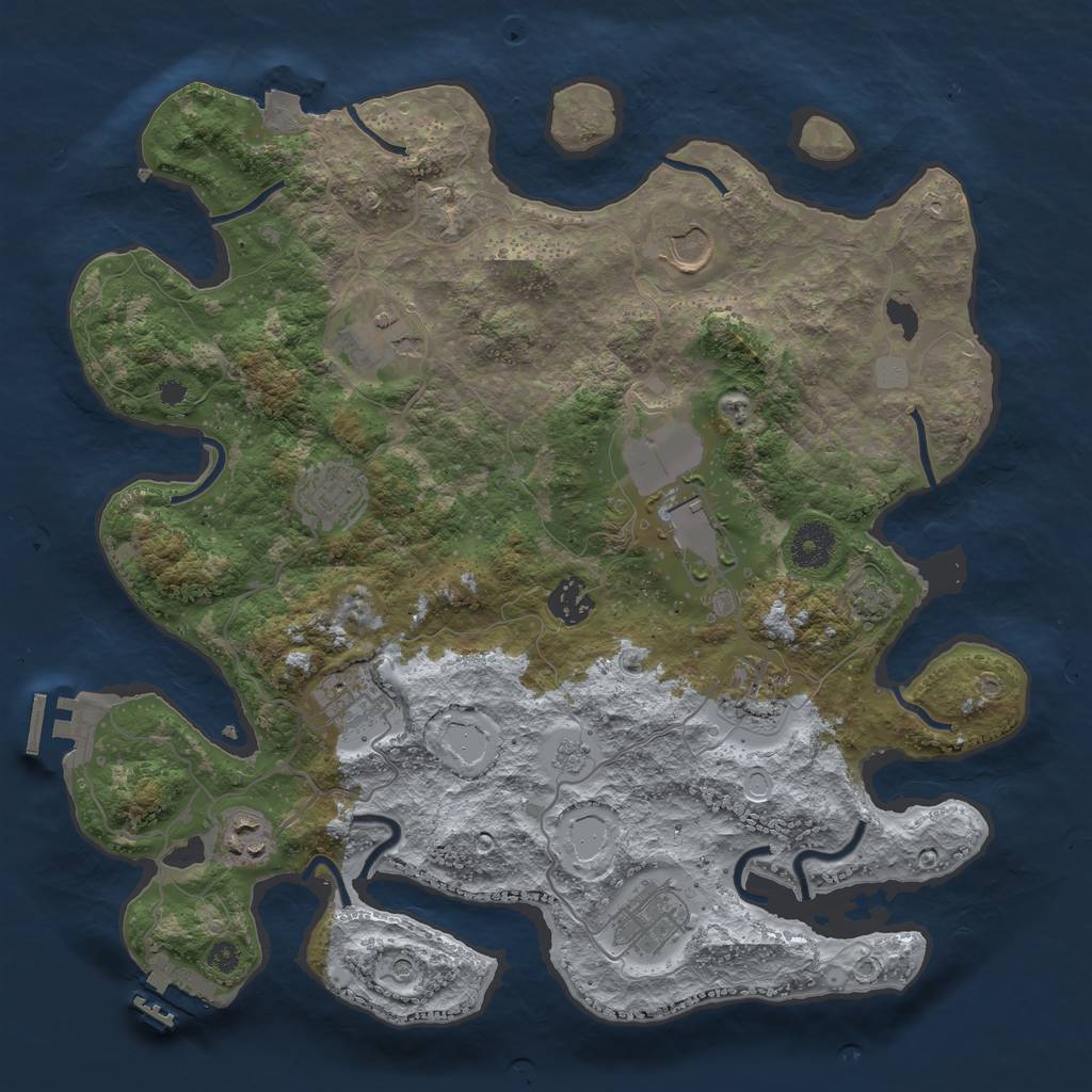 Rust Map: Procedural Map, Size: 3600, Seed: 467478234, 17 Monuments